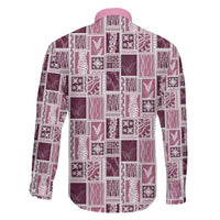 Vintage Aloha Block Quilt Family Matching Mermaid Dress and Hawaiian Shirt Pink Inspired Lei Motifs LT9 - Polynesian Pride