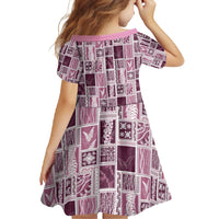 Vintage Aloha Block Quilt Family Matching Off Shoulder Maxi Dress and Hawaiian Shirt Pink Inspired Lei Motifs LT9 - Polynesian Pride