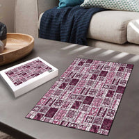 Vintage Aloha Block Quilt Puzzle Pink Inspired Lei Motifs - Polynesian Pride