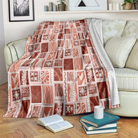 Vintage Aloha Block Quilt Blanket Red Inspired Lei Motifs - Polynesian Pride