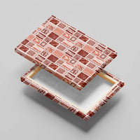 Vintage Aloha Block Quilt Canvas Wall Art Red Inspired Lei Motifs - Polynesian Pride