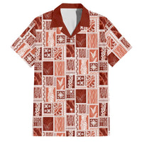 Vintage Aloha Block Quilt Family Matching Short Sleeve Bodycon Dress and Hawaiian Shirt Red Inspired Lei Motifs LT9 Dad's Shirt - Short Sleeve Red - Polynesian Pride