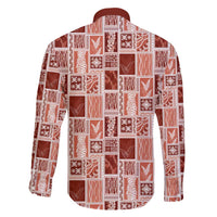 Vintage Aloha Block Quilt Family Matching Short Sleeve Bodycon Dress and Hawaiian Shirt Red Inspired Lei Motifs LT9 - Polynesian Pride