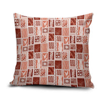 Vintage Aloha Block Quilt Pillow Cover Red Inspired Lei Motifs - Polynesian Pride