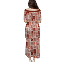 Vintage Aloha Block Quilt Puletasi Red Inspired Lei Motifs - Polynesian Pride