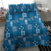 Vintage Hawaiian Quilting Patterns Bedding Set Blue Style Tribal Fabric Patchwork - Polynesian Pride