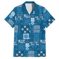 Vintage Hawaiian Quilting Patterns Hawaiian Shirt Blue Style Tribal Fabric Patchwork - Polynesian Pride
