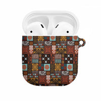 Vintage Hawaiian Quilting Patterns AirPods Case Brown Style Tribal Fabric Patchwork - Polynesian Pride