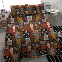 Vintage Hawaiian Quilting Patterns Bedding Set Brown Style Tribal Fabric Patchwork - Polynesian Pride