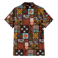 Vintage Hawaiian Quilting Patterns Hawaiian Shirt Brown Style Tribal Fabric Patchwork - Polynesian Pride