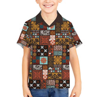 Vintage Hawaiian Quilting Patterns Kid Hawaiian Shirt Brown Style Tribal Fabric Patchwork - Polynesian Pride