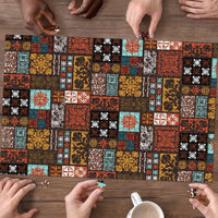 Vintage Hawaiian Quilting Patterns Puzzle Brown Style Tribal Fabric Patchwork - Polynesian Pride