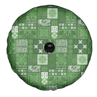 Vintage Hawaiian Quilting Patterns Spare Tire Cover Green Style Tribal Fabric Patchwork - Polynesian Pride