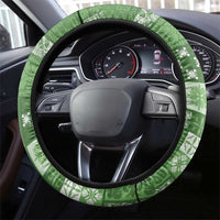 Vintage Hawaiian Quilting Patterns Steering Wheel Cover Green Style Tribal Fabric Patchwork - Polynesian Pride