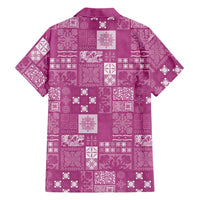 Vintage Hawaiian Quilting Patterns Family Matching Tank Maxi Dress and Hawaiian Shirt Pink Style Tribal Fabric Patchwork - Polynesian Pride