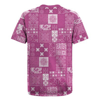 Vintage Hawaiian Quilting Patterns Rugby Jersey Pink Style Tribal Fabric Patchwork - Polynesian Pride