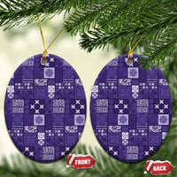 Vintage Hawaiian Quilting Patterns Ceramic Ornament Purple Style Tribal Fabric Patchwork - Polynesian Pride