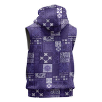Vintage Hawaiian Quilting Patterns Sleeveless Hoodie Purple Style Tribal Fabric Patchwork - Polynesian Pride