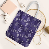 Vintage Hawaiian Quilting Patterns Tote Bag Purple Style Tribal Fabric Patchwork - Polynesian Pride