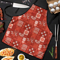 Vintage Hawaiian Quilting Patterns Apron Red Style Tribal Fabric Patchwork - Polynesian Pride