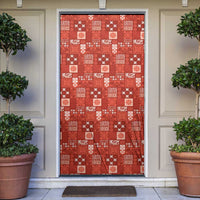Vintage Hawaiian Quilting Patterns Door Cover Red Style Tribal Fabric Patchwork - Polynesian Pride