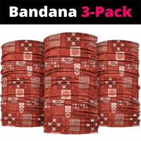 Vintage Hawaiian Quilting Patterns Neck Gaiter Red Style Tribal Fabric Patchwork - Polynesian Pride