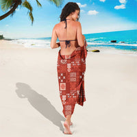 Vintage Hawaiian Quilting Patterns Sarong Red Style Tribal Fabric Patchwork - Polynesian Pride