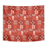 Vintage Hawaiian Quilting Patterns Tapestry Red Style Tribal Fabric Patchwork - Polynesian Pride