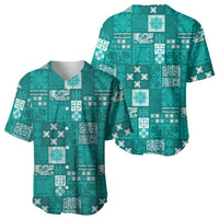 Vintage Hawaiian Quilting Patterns Baseball Jersey Turquoise Style Tribal Fabric Patchwork - Polynesian Pride