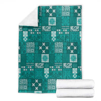 Vintage Hawaiian Quilting Patterns Blanket Turquoise Style Tribal Fabric Patchwork - Polynesian Pride