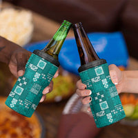 Vintage Hawaiian Quilting Patterns 4 in 1 Can Cooler Tumbler Turquoise Style Tribal Fabric Patchwork - Polynesian Pride