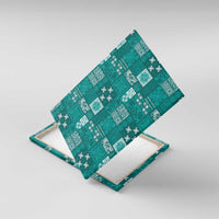 Vintage Hawaiian Quilting Patterns Canvas Wall Art Turquoise Style Tribal Fabric Patchwork - Polynesian Pride