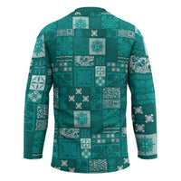 Vintage Hawaiian Quilting Patterns Hockey Jersey Turquoise Style Tribal Fabric Patchwork - Polynesian Pride