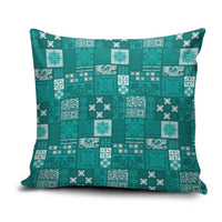 Vintage Hawaiian Quilting Patterns Pillow Cover Turquoise Style Tribal Fabric Patchwork - Polynesian Pride