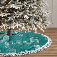 Vintage Hawaiian Quilting Patterns Tree Skirt Turquoise Style Tribal Fabric Patchwork - Polynesian Pride