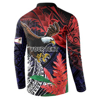 American Samoa Bald Eagle Personalized Button Sweatshirt Samoa Muamua Le Atua