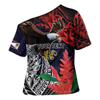 American Samoa Bald Eagle Personalized Cross Shoulder Shirt Samoa Muamua Le Atua - Polynesian Pride