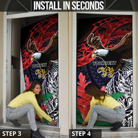 American Samoa Bald Eagle Personalized Door Cover Samoa Muamua Le Atua - Polynesian Pride