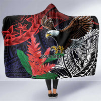 American Samoa Bald Eagle Personalized Hooded Blanket Samoa Muamua Le Atua