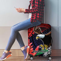 American Samoa Bald Eagle Personalized Luggage Cover Samoa Muamua Le Atua