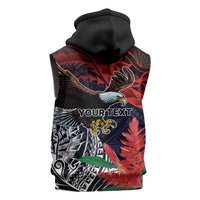 American Samoa Bald Eagle Personalized Sleeveless Zip Hoodie Samoa Muamua Le Atua LT9