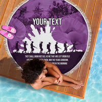 Anzac Day Gallipoli Personalised Beach Blanket Purple Poppy Flowers