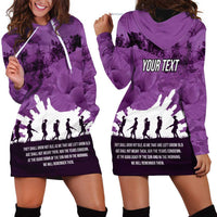 Anzac Day Gallipoli Personalised Hoodie Dress Purple Poppy Flowers