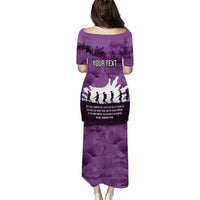 Anzac Day Gallipoli Personalised Puletasi Purple Poppy Flowers