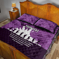 Anzac Day Gallipoli Personalised Quilt Bed Set Purple Poppy Flowers