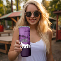 Anzac Day Gallipoli Personalised Skinny Tumbler Purple Poppy Flowers LT9 - Polynesian Pride