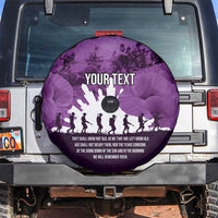 Anzac Day Gallipoli Personalised Spare Tire Cover Purple Poppy Flowers