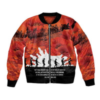 Anzac Day Gallipoli Personalised Bomber Jacket Red Poppy Flowers LT9 Unisex Red - Polynesian Pride