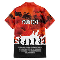 Anzac Day Gallipoli Personalised Family Matching Long Sleeve Bodycon Dress and Hawaiian Shirt Red Poppy Flowers LT9 - Polynesian Pride