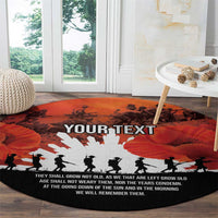 Anzac Day Gallipoli Personalised Round Carpet Red Poppy Flowers